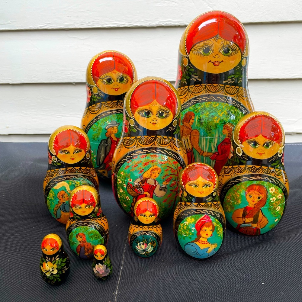 Vintage Russian Nesting Doll Fairy tail 10 Piece